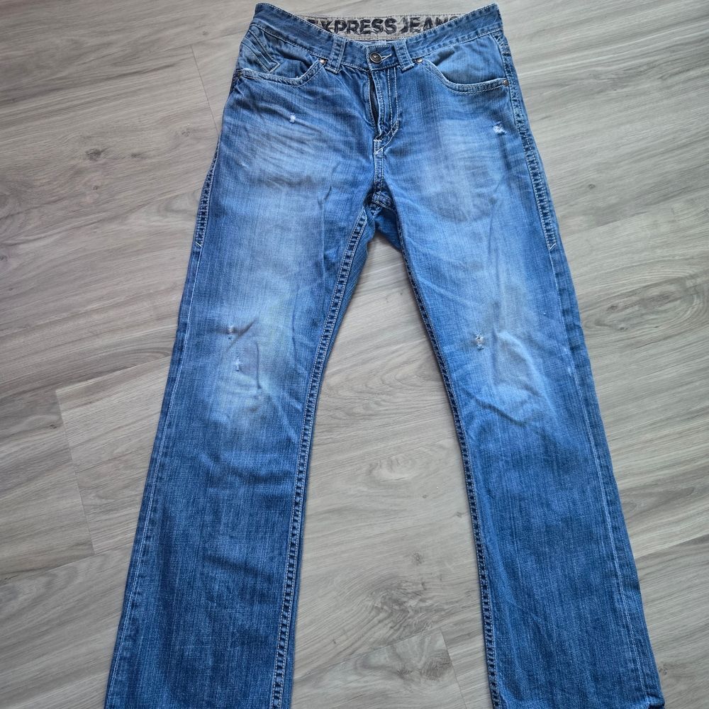 Express Distressed Denim Pants y2k